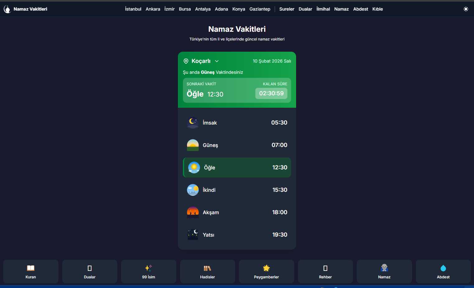 EzanVaktim.com - Namaz Vakitleri Uygulaması