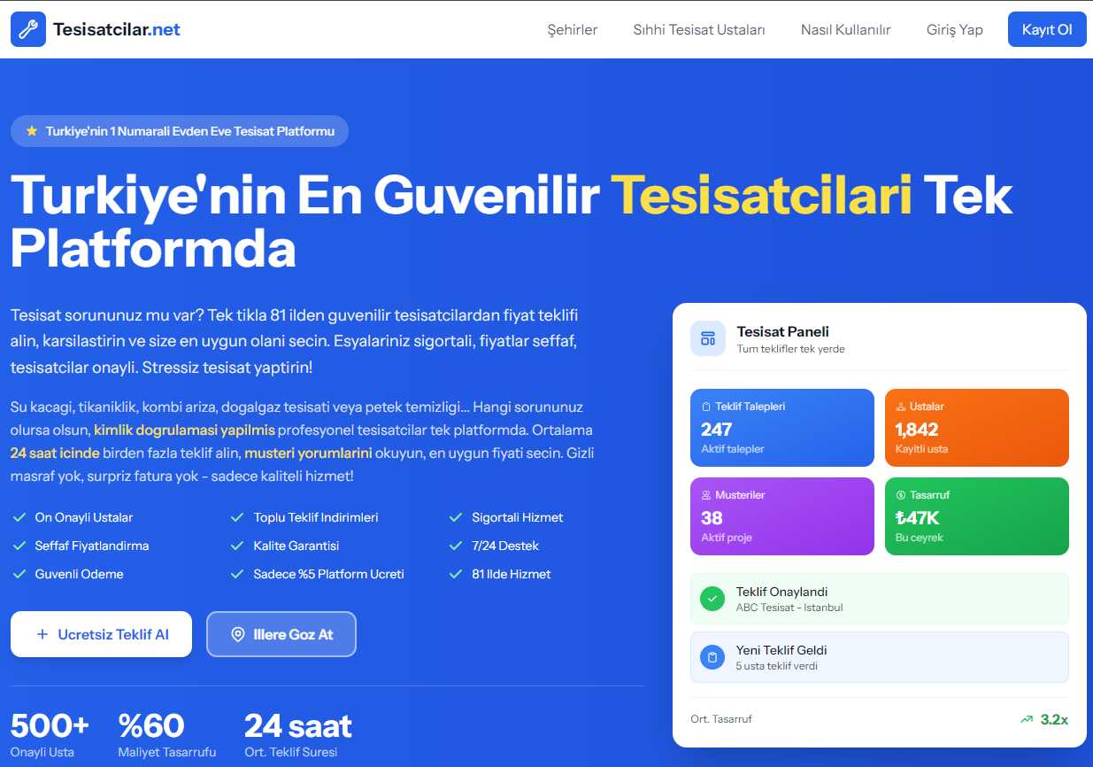 Tesisatcilar.net - Tesisatçı Rehberi - Tesisatcilar.net