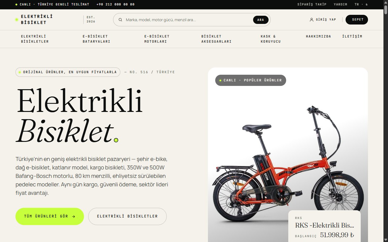 Elektrikli Bisiklet — E-Bike Modelleri E-Ticaret Sitesi