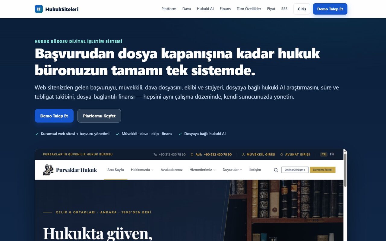HukukSiteleri — Hukuk Bürosu Dijital İşletim Sistemi