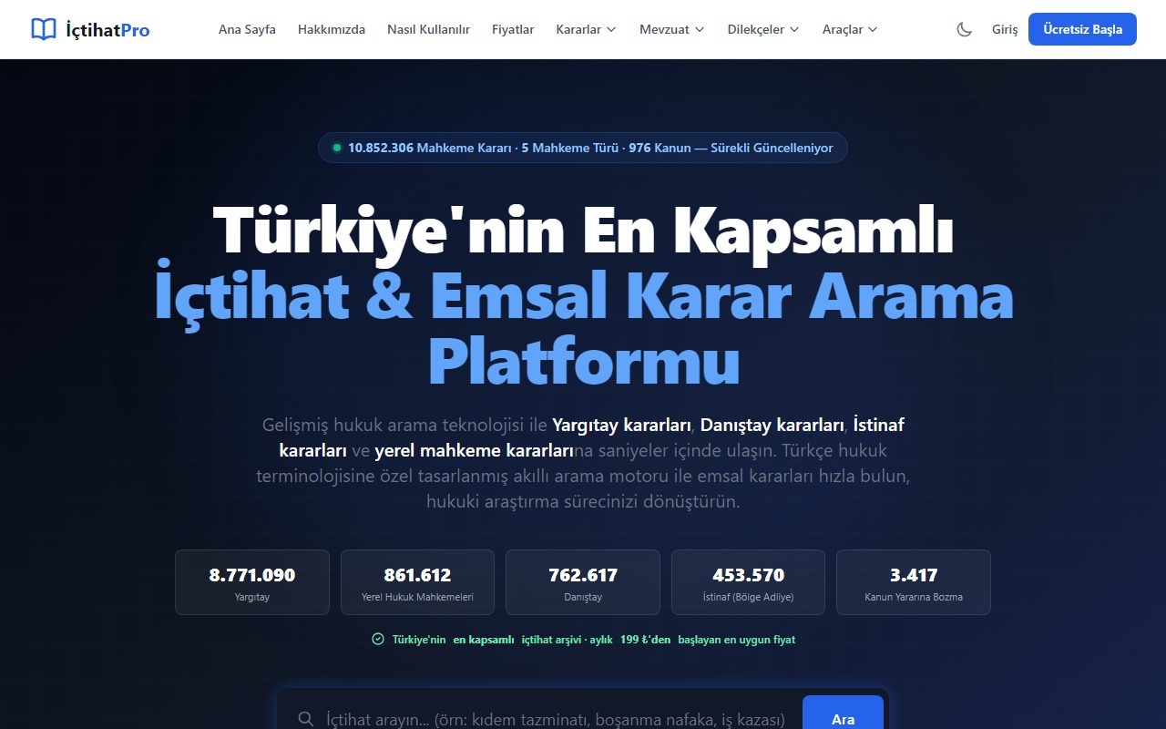 İçtihatPro - Hukuki İçtihat Arama Motoru