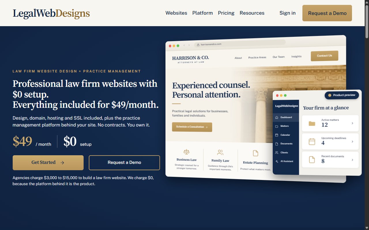 LegalWebDesigns — ABD Hukuk Büroları için Web Tasarım