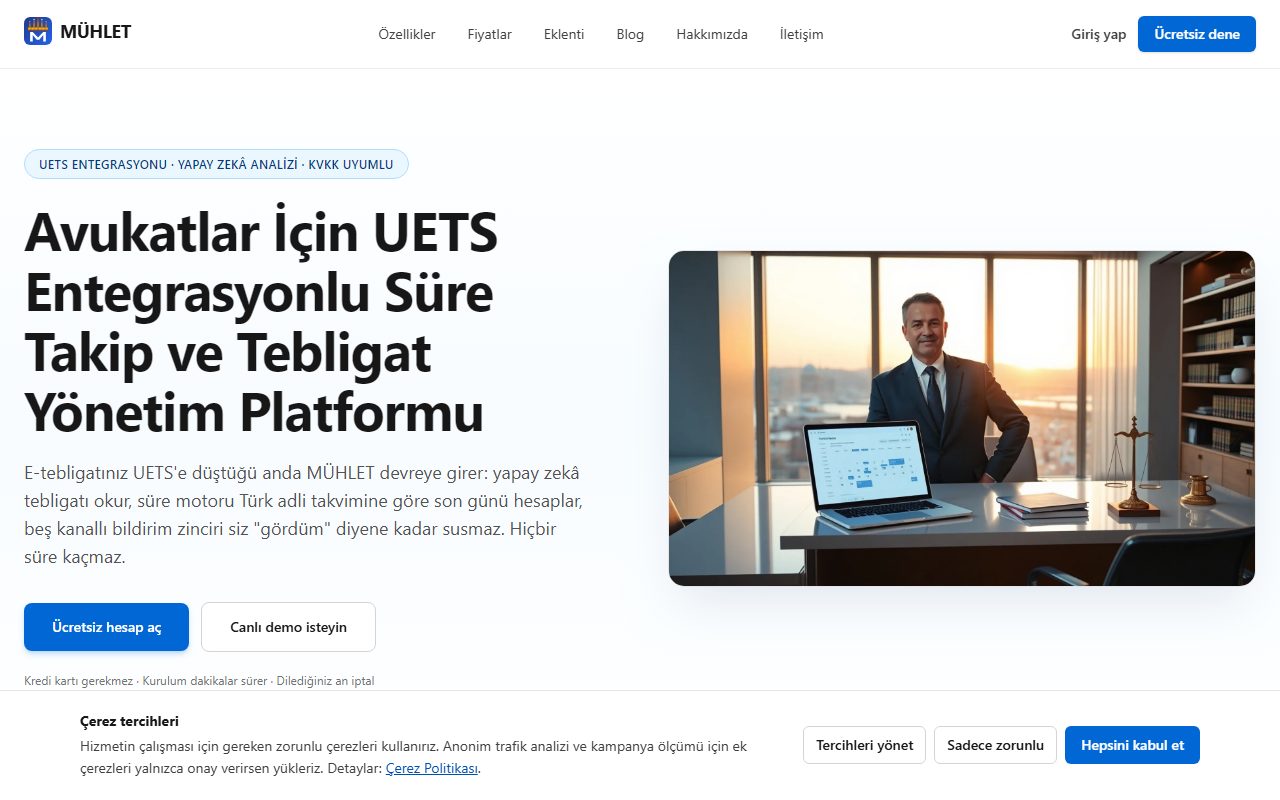 MÜHLET — Avukatlar İçin UETS ve Süre Takip Platformu