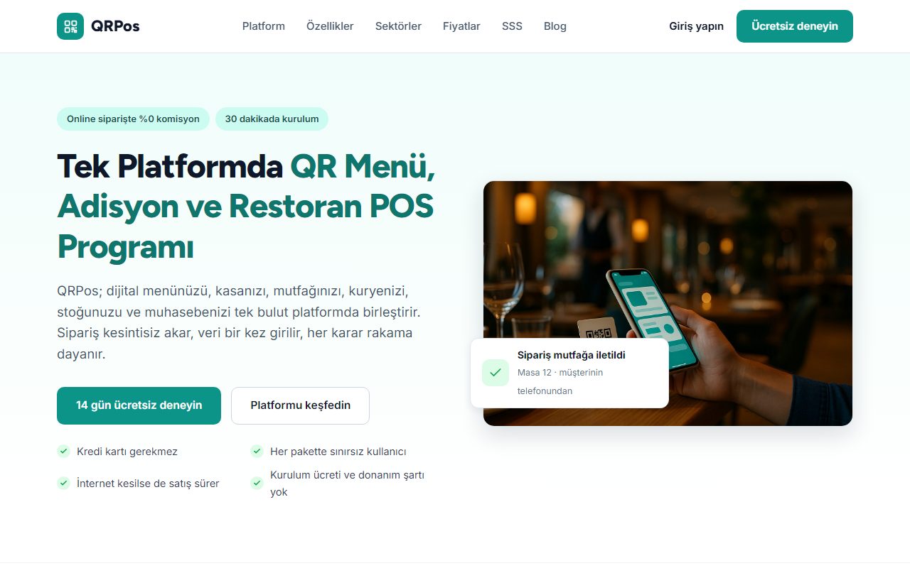 QRPos — Bulut Tabanlı Restoran Yönetim Sistemi