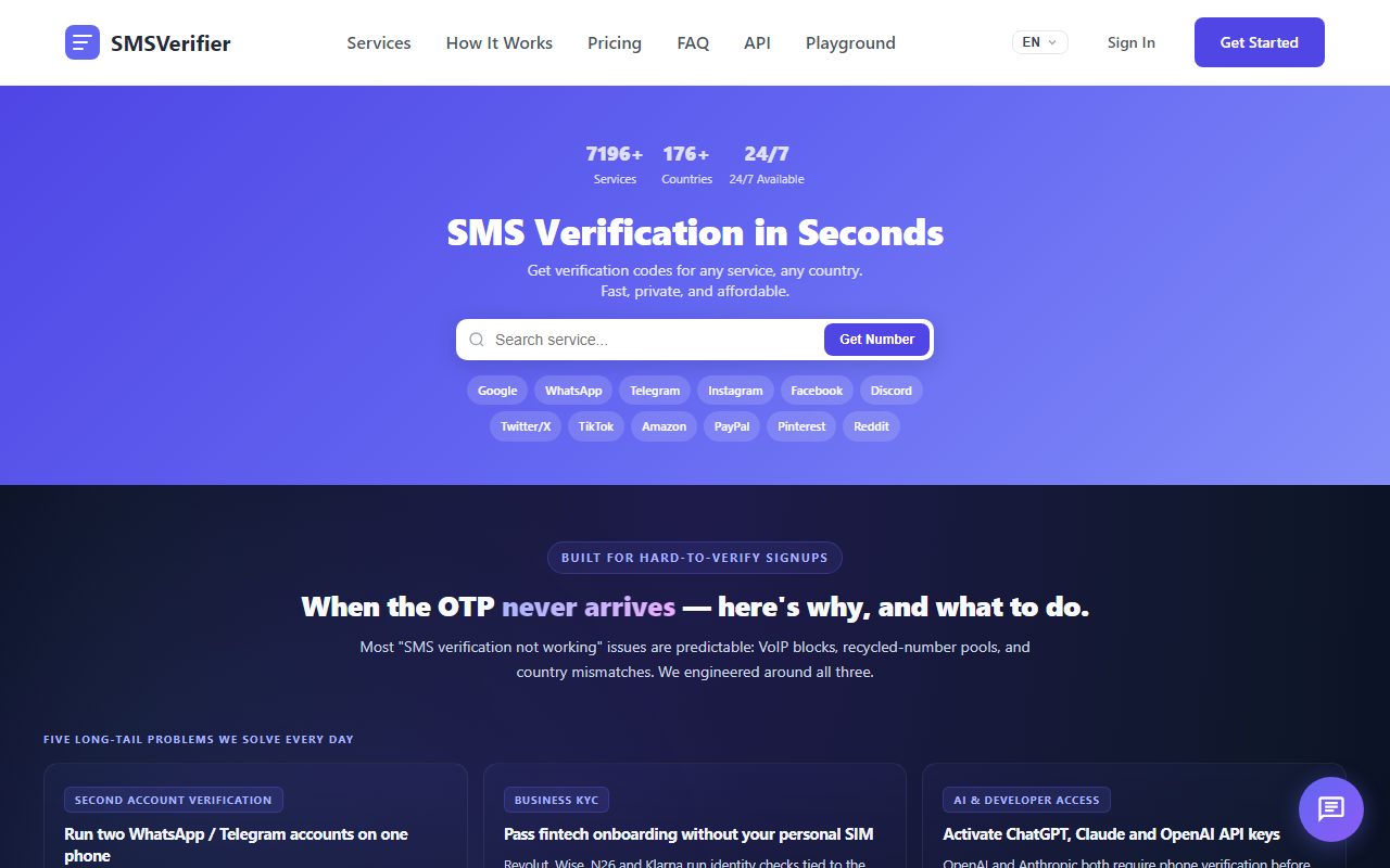 SMSVerifier.com - Sanal SMS Dogrulama Platformu