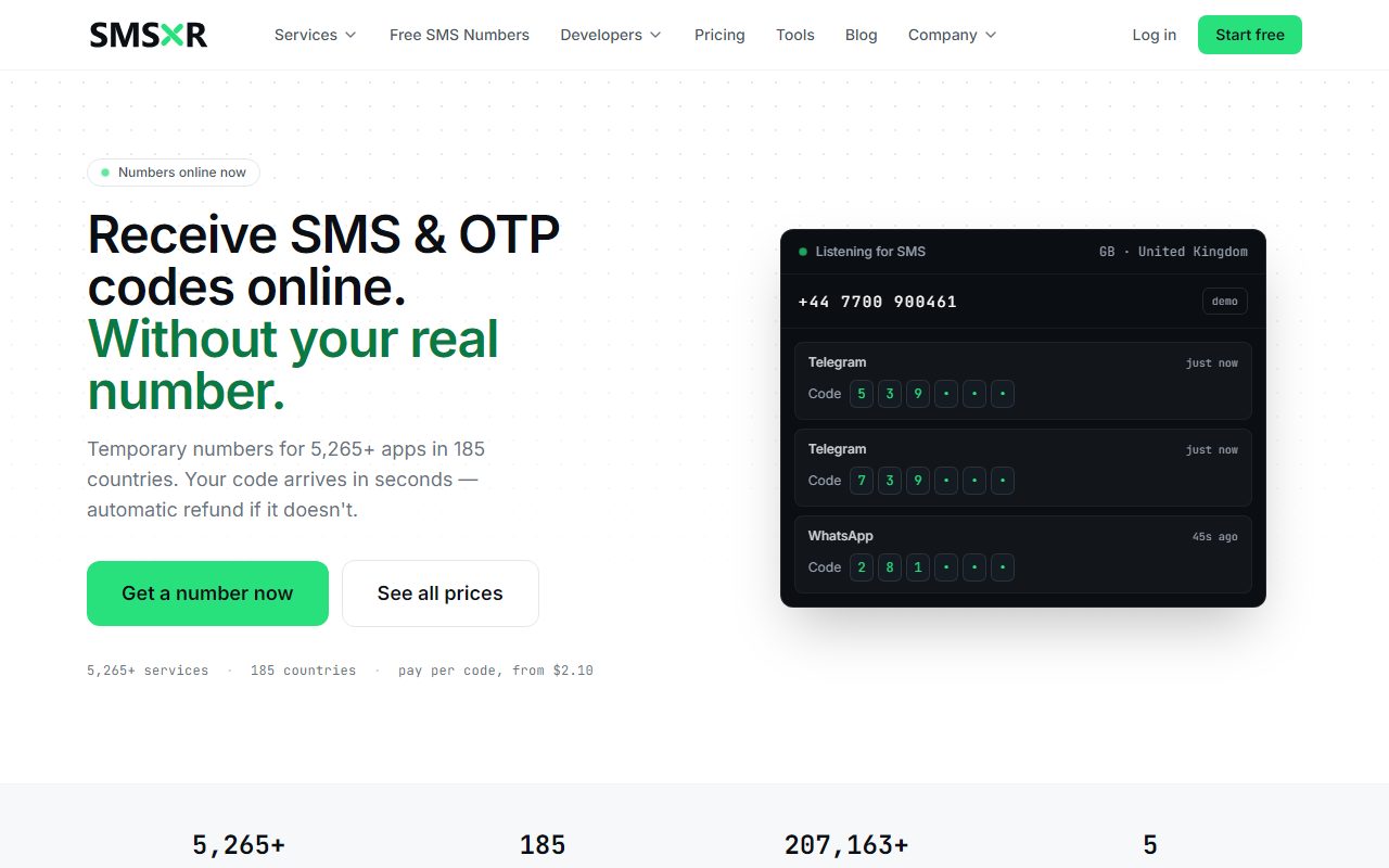 SMSXR — Global Sanal Numara ve SMS Doğrulama Servisi