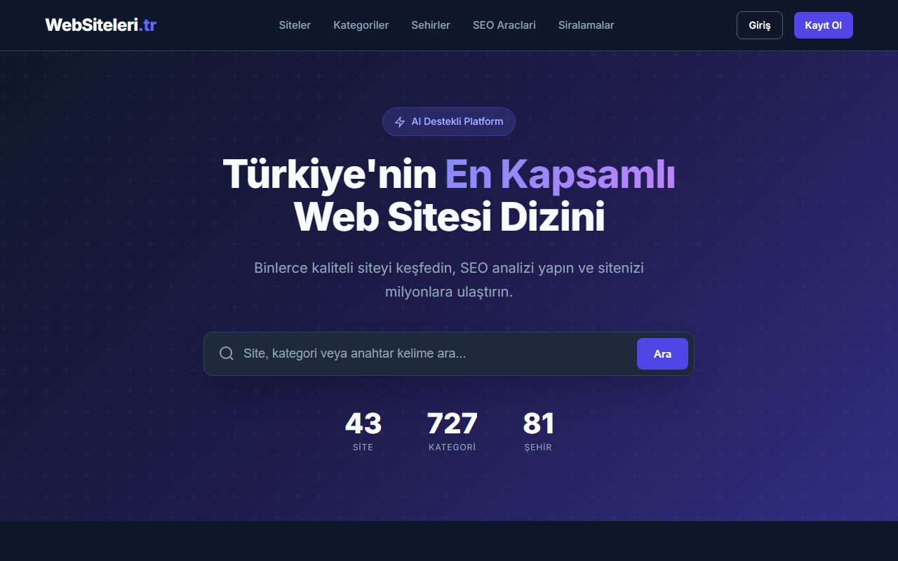 WebSiteleri.tr - Web Sitesi Dizini ve SEO Analiz