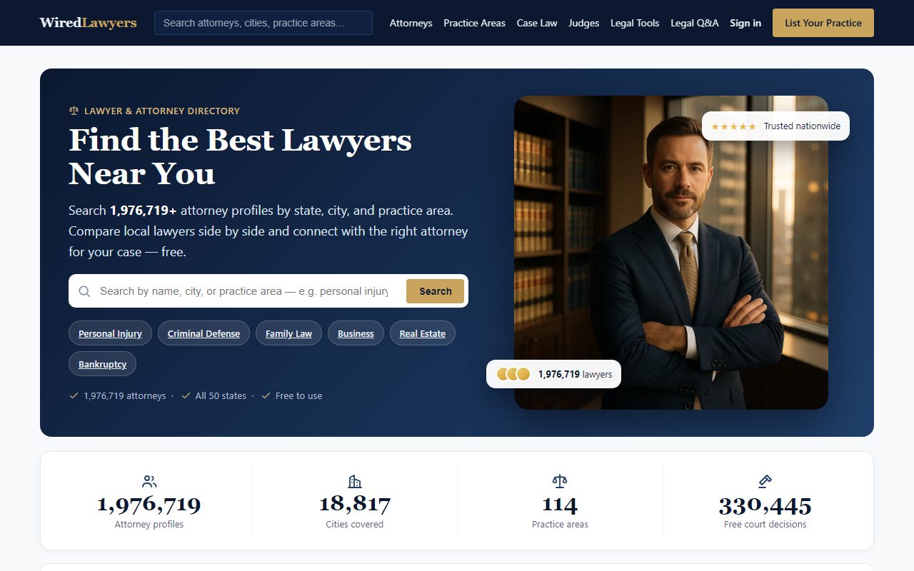 WiredLawyers — ABD Avukat Dizini ve Hukuki Araştırma